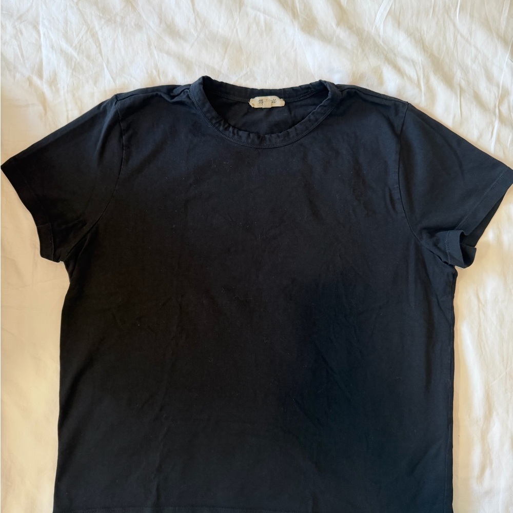Madewell Black Crew Tee with Script Label